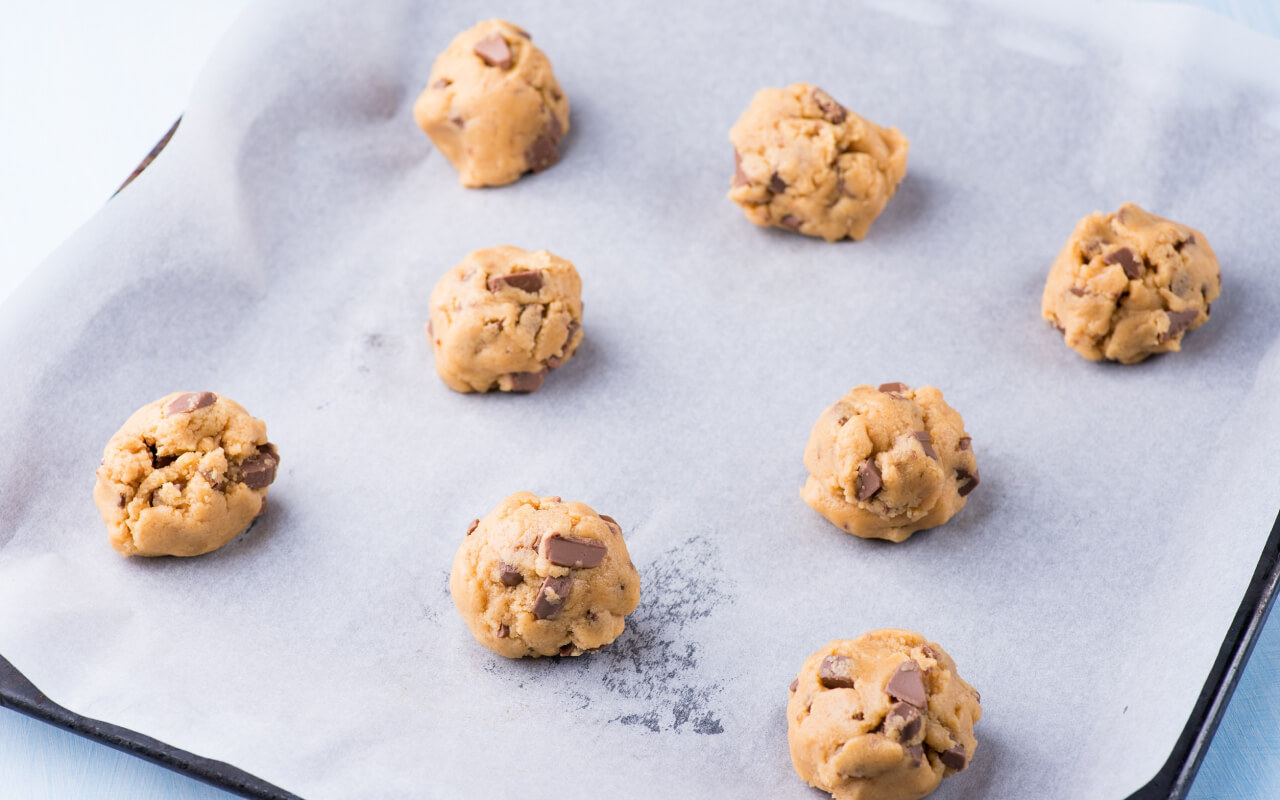 Forming the cookie Dough Bites