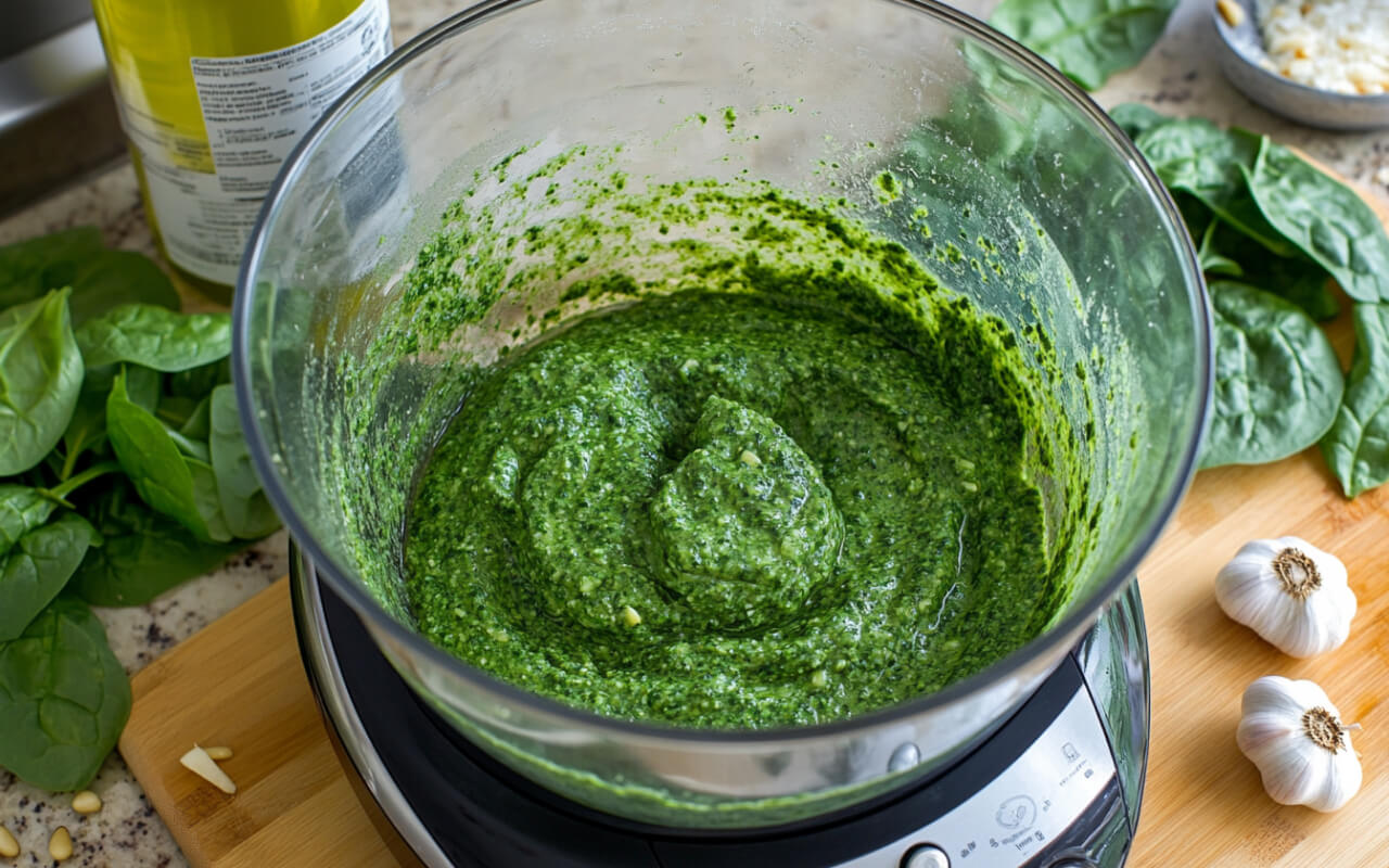 Making the Pesto Sauce